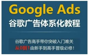 Google Ads谷歌广告体系化教程,谷歌广告高手带你突破入门难关,从0到1由新手到高手晋级必修互联网行业-互联网创业-创业网-知识创造价值 新生无限可能网创星球