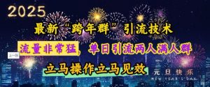 最新“跨年群”引流，流量非常猛，单日引流两人满人群，立马操作立马见效【揭秘】互联网行业-互联网创业-创业网-知识创造价值 新生无限可能网创星球