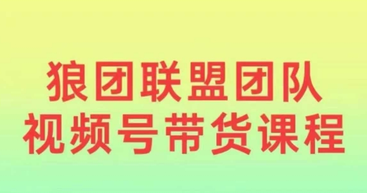 狼团联盟2024视频号带货，0基础小白快速入局视频号互联网行业-互联网创业-创业网-知识创造价值 新生无限可能网创星球