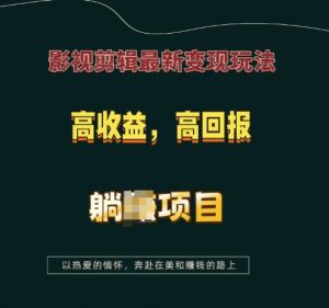影视剪辑最新变现玩法，高收益，高回报，躺Z项目【揭秘】互联网行业-互联网创业-创业网-知识创造价值 新生无限可能网创星球