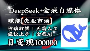 降维打击，DeepSeek+失业市场，全自动操作，结合人人刚需，单月利润轻松破100000＋互联网行业-互联网创业-创业网-知识创造价值 新生无限可能网创星球