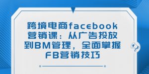 跨境电商facebook营销课：从广告投放到BM管理，全面掌握FB营销技巧互联网行业-互联网创业-创业网-知识创造价值 新生无限可能网创星球