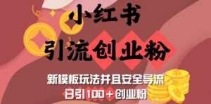 小红书引流创业粉，新模板玩法并且安全导流，日引100+创业粉互联网行业-互联网创业-创业网-知识创造价值 新生无限可能网创星球