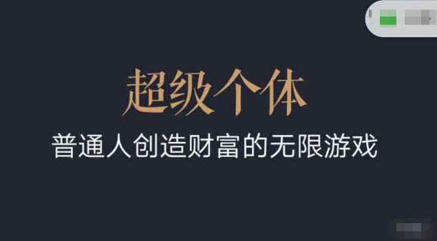 超级个体2024-2025翻盘指南，普通人创造财富的无限游戏互联网行业-互联网创业-创业网-知识创造价值 新生无限可能网创星球