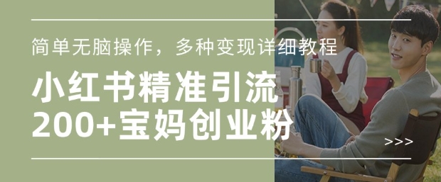 小红书混剪日引200+宝妈创业粉,简单无脑操作,多种变现详细教程互联网行业-互联网创业-创业网-知识创造价值 新生无限可能网创星球