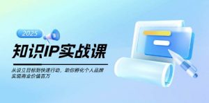 知识IP实战课，从设立目标到快速行动，助你孵化个人品牌，实现商业价值百万互联网行业-互联网创业-创业网-知识创造价值 新生无限可能网创星球