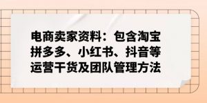 电商卖家资料：包含淘宝、拼多多、小红书、抖音等运营干货及团队管理方法互联网行业-互联网创业-创业网-知识创造价值 新生无限可能网创星球