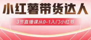 小红薯达人带货启航计划，3节直播课从0-1入门小红书互联网行业-互联网创业-创业网-知识创造价值 新生无限可能网创星球