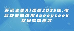 天诺老吴AI课程2025年,电商企业如何用deeepseek实现降本提效互联网行业-互联网创业-创业网-知识创造价值 新生无限可能网创星球