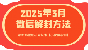 2025年3月微信解封方法 最新跳辅助核对技术【小伙伴亲测】互联网行业-互联网创业-创业网-知识创造价值 新生无限可能网创星球