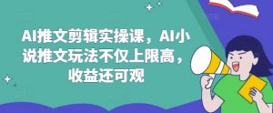 AI推文剪辑实操课，AI小说推文玩法不仅上限高，收益还可观互联网行业-互联网创业-创业网-知识创造价值 新生无限可能网创星球