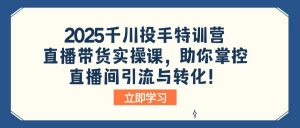 2025千川投手特训营：直播带货实操课，助你掌控直播间引流与转化！互联网行业-互联网创业-创业网-知识创造价值 新生无限可能网创星球