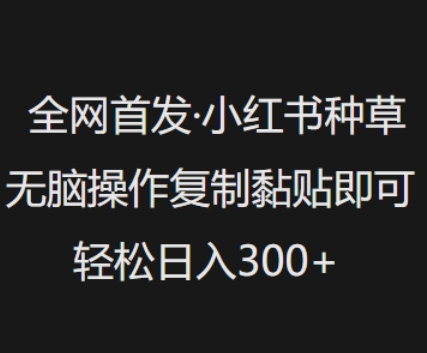 全网首发,小红书种草无脑操作,复制黏贴即可,轻松日入3张互联网行业-互联网创业-创业网-知识创造价值 新生无限可能网创星球