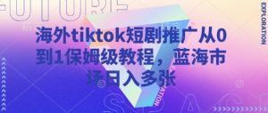 海外tiktok短剧推广从0到1保姆级教程，蓝海市场日入多张互联网行业-互联网创业-创业网-知识创造价值 新生无限可能网创星球