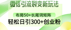 微信引流裂变新玩法：布局50+长尾词矩阵，轻松日引300+创业粉互联网行业-互联网创业-创业网-知识创造价值 新生无限可能网创星球