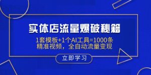 实体店流量爆破秘籍：1套模板+1个AI工具=1000条精准视频，全自动流量变现互联网行业-互联网创业-创业网-知识创造价值 新生无限可能网创星球