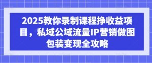 2025教你录制课程挣收益项目，私域公域流量IP营销做图包装变现全攻略互联网行业-互联网创业-创业网-知识创造价值 新生无限可能网创星球