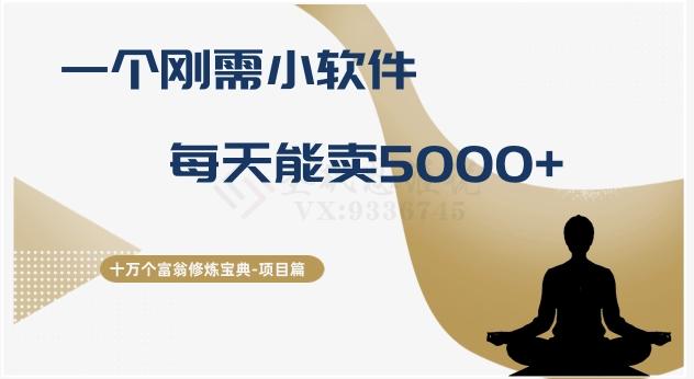 十万个富翁修炼宝典之17.一个刚需小软件，每天能卖5000+互联网行业-互联网创业-创业网-知识创造价值 新生无限可能网创星球