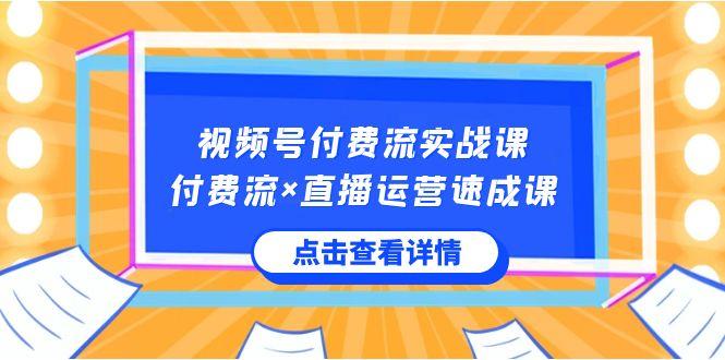 视频号付费流实战课，付费流×直播运营速成课，让你快速掌握视频号核心运营技能互联网行业-互联网创业-创业网-知识创造价值 新生无限可能网创星球