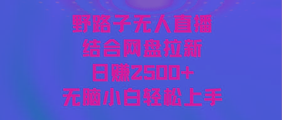 无人直播野路子结合网盘拉新，日赚2500+多平台变现，小白无脑轻松上手操作互联网行业-互联网创业-创业网-知识创造价值 新生无限可能网创星球