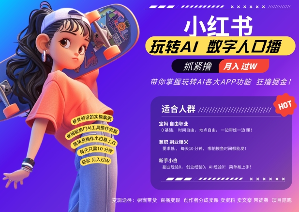 小红书数字人暴力起号，AI改写文案，再也不用费劲录口播，流量火爆月入破W轻松拿捏互联网行业-互联网创业-创业网-知识创造价值 新生无限可能网创星球