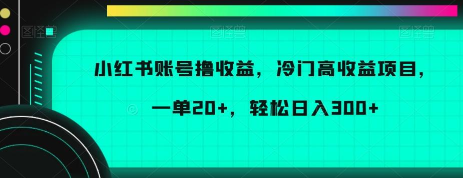 小红书账号撸收益，冷门高收益项目，一单20+，轻松日入300+【揭秘】互联网行业-互联网创业-创业网-知识创造价值 新生无限可能网创星球