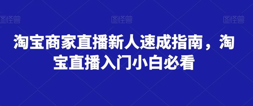 淘宝商家直播新人速成指南，淘宝直播入门小白必看互联网行业-互联网创业-创业网-知识创造价值 新生无限可能网创星球