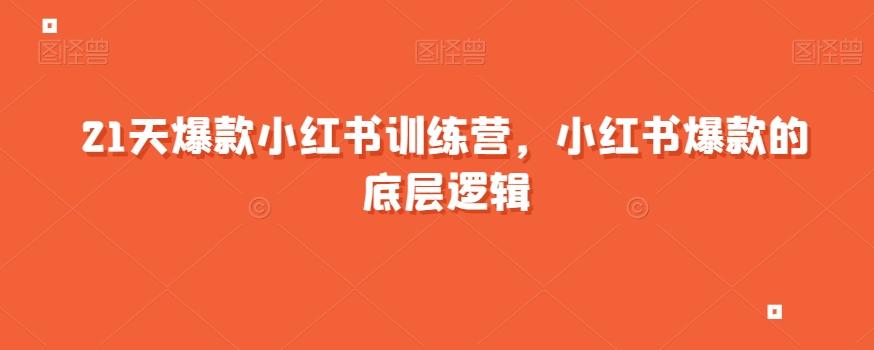 21天爆款小红书训练营，小红书爆款的底层逻辑互联网行业-互联网创业-创业网-知识创造价值 新生无限可能网创星球