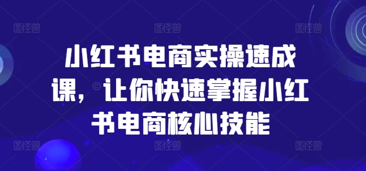 小红书电商实操速成课，让你快速掌握小红书电商核心技能互联网行业-互联网创业-创业网-知识创造价值 新生无限可能网创星球
