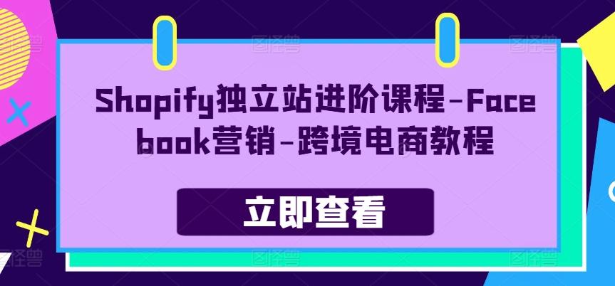 Shopify独立站进阶课程-Facebook营销-跨境电商教程互联网行业-互联网创业-创业网-知识创造价值 新生无限可能网创星球