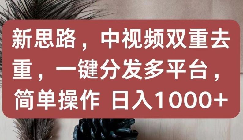 新思路，中视频双重去重，一键分发多平台，简单操作，日入1000+【揭秘】互联网行业-互联网创业-创业网-知识创造价值 新生无限可能网创星球