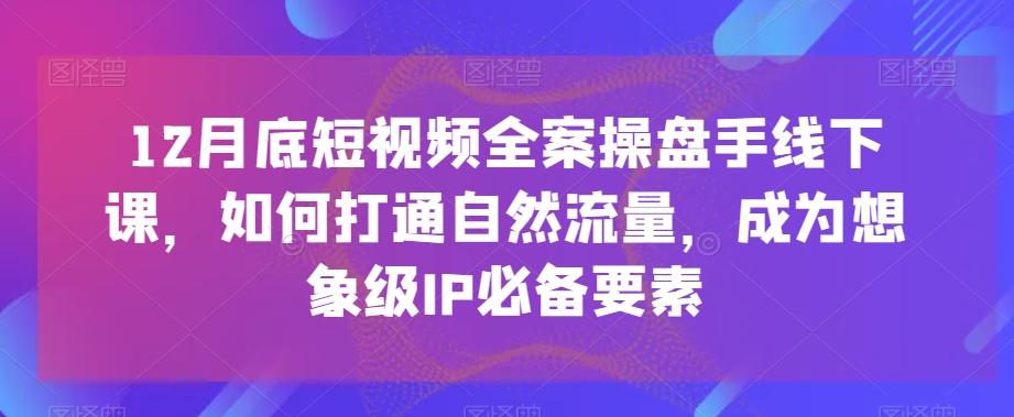12月底短视频全案操盘手线下课，如何打通自然流量，成为想象级IP必备要素互联网行业-互联网创业-创业网-知识创造价值 新生无限可能网创星球