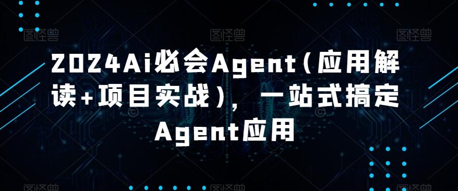 2024Ai必会Agent(应用解读+项目实战)，一站式搞定Agent应用互联网行业-互联网创业-创业网-知识创造价值 新生无限可能网创星球