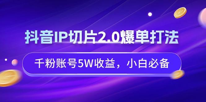 抖音IP切片2.0爆单打法，千粉账号5W收益，小白必备互联网行业-互联网创业-创业网-知识创造价值 新生无限可能网创星球