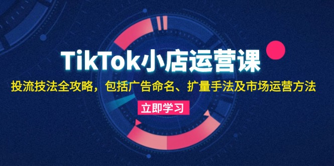 TikTok小店运营课：投流技法全攻略，包括广告命名 扩量手法及市场运营方法互联网行业-互联网创业-创业网-知识创造价值 新生无限可能网创星球