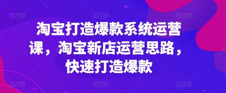 淘宝打造爆款系统运营课，淘宝新店运营思路，快速打造爆款互联网行业-互联网创业-创业网-知识创造价值 新生无限可能网创星球