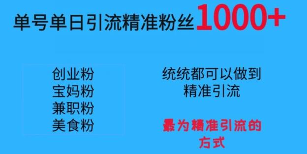 单号单日引流精准粉丝1000+，最为精准引流的方式互联网行业-互联网创业-创业网-知识创造价值 新生无限可能网创星球