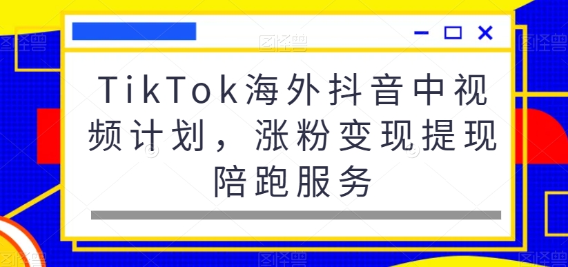 TikTok海外抖音中视频计划，涨粉变现提现陪跑服务互联网行业-互联网创业-创业网-知识创造价值 新生无限可能网创星球