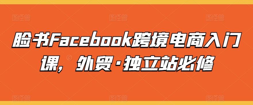 脸书Facebook跨境电商入门课，外贸·独立站必修互联网行业-互联网创业-创业网-知识创造价值 新生无限可能网创星球