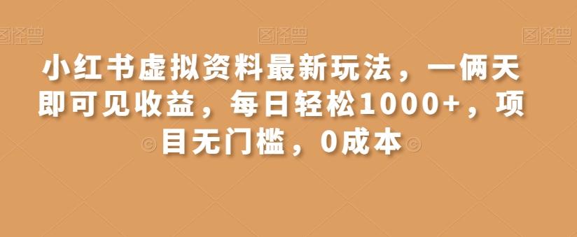 小红书虚拟资料最新玩法，一俩天即可见收益，每日轻松1000+，项目无门槛，0成本互联网行业-互联网创业-创业网-知识创造价值 新生无限可能网创星球