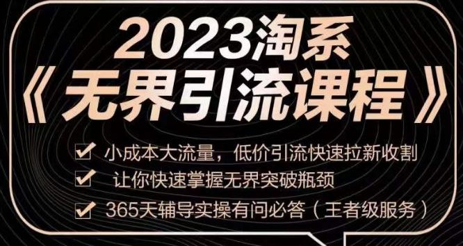 2023淘系无界引流实操课程，​小成本大流量，低价引流快速拉新收割，让你快速掌握无界突破瓶颈互联网行业-互联网创业-创业网-知识创造价值 新生无限可能网创星球
