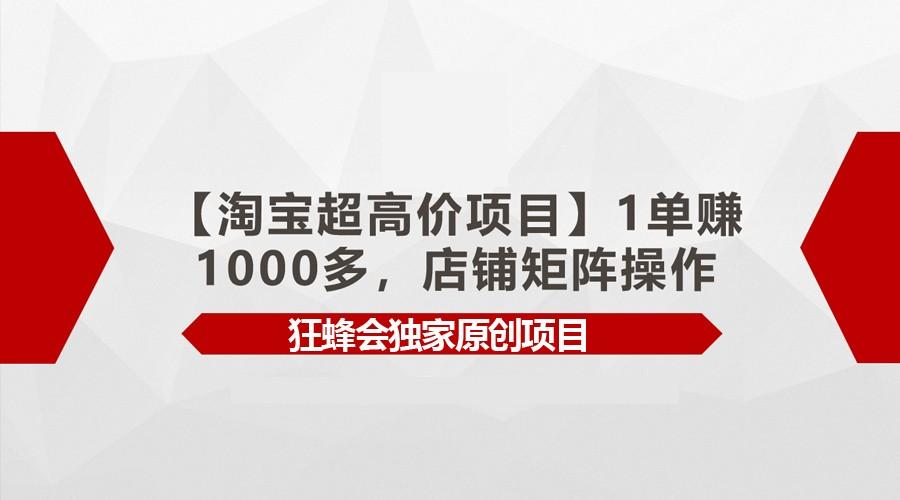 【淘宝超高价项目】1单赚1000多，店铺矩阵操作互联网行业-互联网创业-创业网-知识创造价值 新生无限可能网创星球