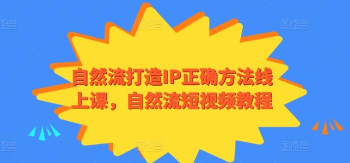 自然流打造IP正确方法线上课，自然流短视频教程互联网行业-互联网创业-创业网-知识创造价值 新生无限可能网创星球