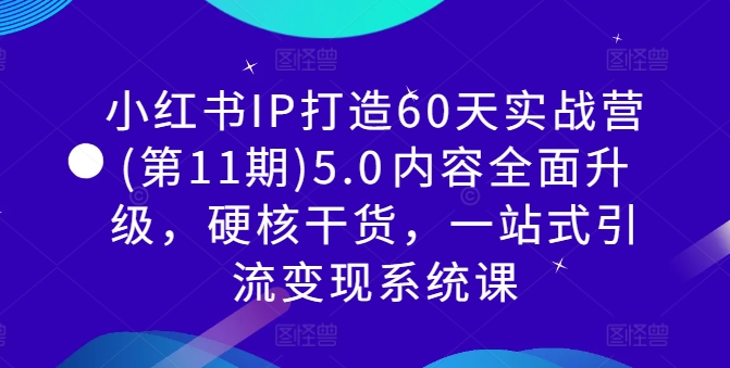 小红书IP打造60天实战营(第11期)5.0​内容全面升级，硬核干货，一站式引流变现系统课互联网行业-互联网创业-创业网-知识创造价值 新生无限可能网创星球