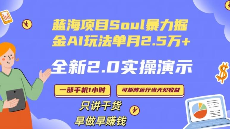 Soul怎么做到单月变现25000+全新2.0AI掘金玩法全程实操演示小白好上手【揭秘】互联网行业-互联网创业-创业网-知识创造价值 新生无限可能网创星球