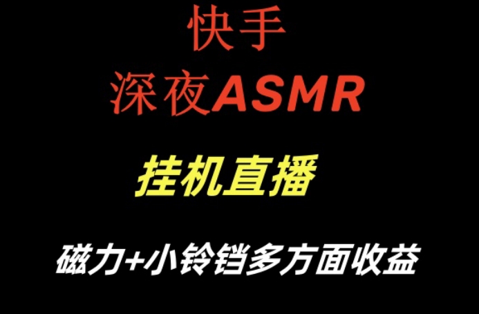 快手深夜ASMR挂机直播，磁力+小铃铛收益(附带工具和5G素材)【揭秘】互联网行业-互联网创业-创业网-知识创造价值 新生无限可能网创星球