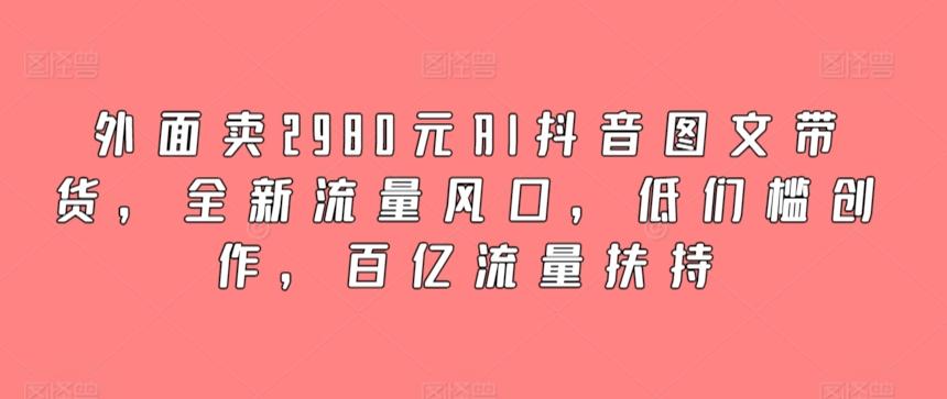 外面卖2980元AI抖音图文带货，全新流量风口，低们槛创作，百亿流量扶持互联网行业-互联网创业-创业网-知识创造价值 新生无限可能网创星球