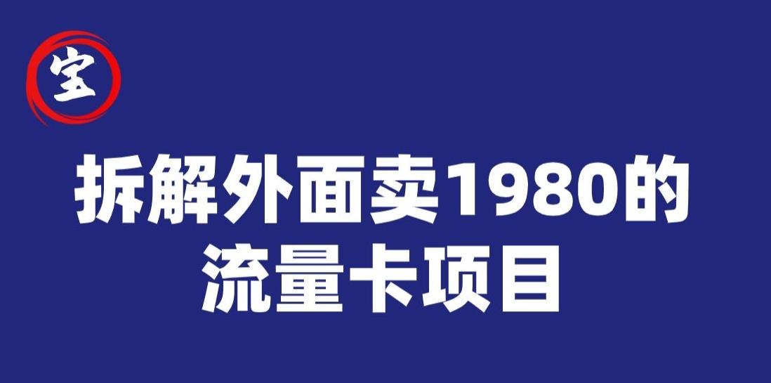 宝哥拆解外面卖1980手机流量卡项目，0成本无脑推广互联网行业-互联网创业-创业网-知识创造价值 新生无限可能网创星球