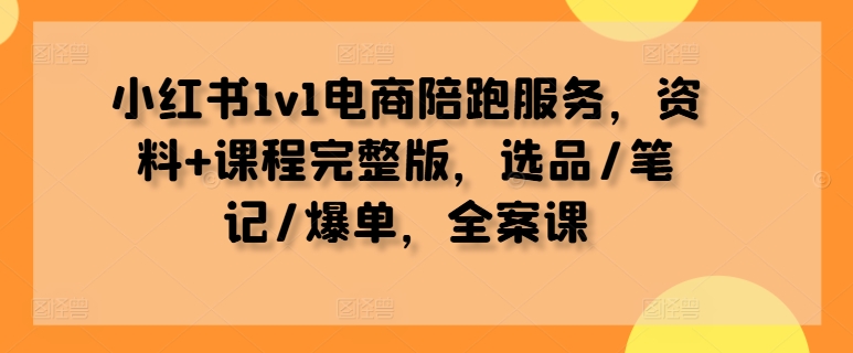 小红书1v1电商陪跑服务，资料+课程完整版，选品/笔记/爆单，全案课互联网行业-互联网创业-创业网-知识创造价值 新生无限可能网创星球