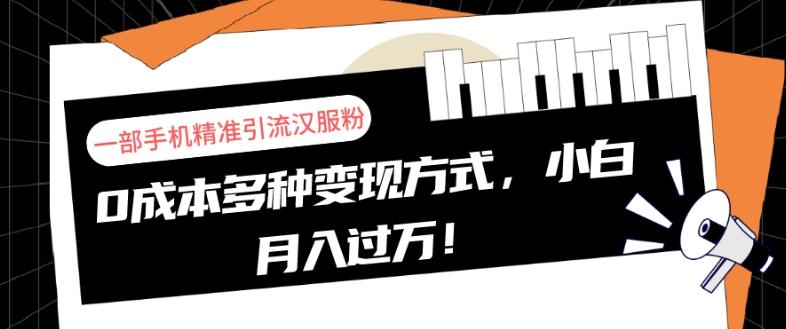 一部手机精准引流汉服粉，0成本多种变现方式，小白月入过万！互联网行业-互联网创业-创业网-知识创造价值 新生无限可能网创星球